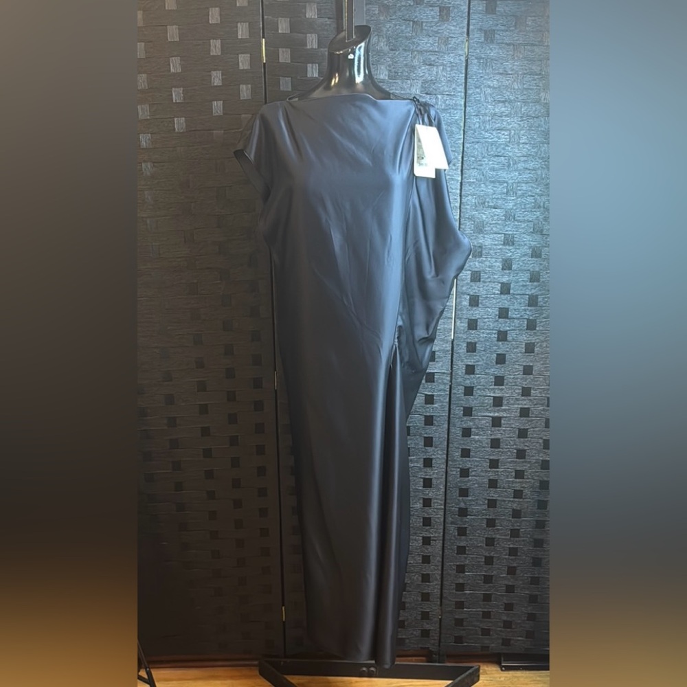 Massimo Dutti Satin Dress Black Sz S NWT